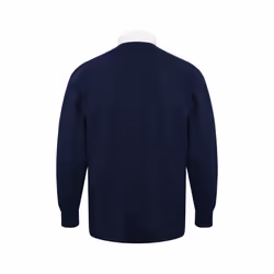 Front Row Long Sleeve Classic Rugby Polo Shirt - XS, Navy/White