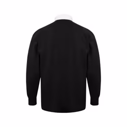 Front Row Long Sleeve Classic Rugby Polo Shirt - XS, Black/White