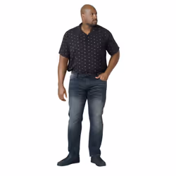 Duke Mens Benson King Size Tapered Fit Stretch Jeans - 40R, Grey Stonewash
