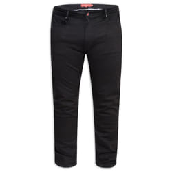 Duke Mens Claude King Size Tapered Fit Stretch Jeans - 40R, Black