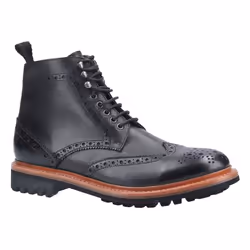 Cotswold Mens Rissington Commando Lace Up Leather Dress Boot - 8 UK, Black