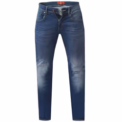 Duke Mens Ambrose Stretch Tapered Jeans - 50XL, Dark Blue Stonewash