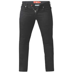 Duke Mens Claude Stretch Tapered Jeans - 42XL, Black