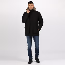 Regatta Mens Salinger II Faux Fur Insulated Parka - M, Black