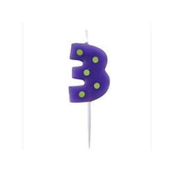 Amscan Polka Dot 3 Birthday Candle