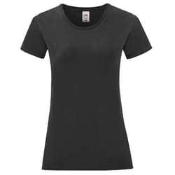 Fruit of the Loom Womens/Ladies Iconic 150 T-Shirt - 2XL, Black