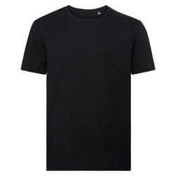 Russell Mens Pure Organic Short-Sleeved T-Shirt - XS, Black