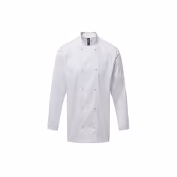 Premier Mens Coolchecker Long-Sleeved Chef Jacket - 2XL, White