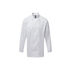 Premier Mens Coolchecker Long-Sleeved Chef Jacket - 2XL, White