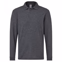 Fruit Of The Loom Childrens/Kids Long Sleeve Pique Polo Shirt - 14-15 Years, Dark Heather