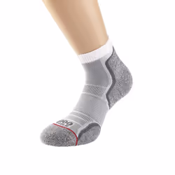 1000 Mile Mens Run Ankle Socks - M, White/Grey