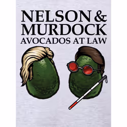 Grindstore Mens Nelson & Murdock Avocados At Law T-Shirt - L, Grey