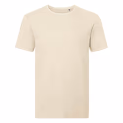 Russell Mens Organic Short-Sleeved T-Shirt - S, Natural