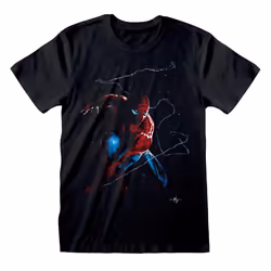 Spider-Man Unisex Adult Spidey Art T-Shirt - S, Black
