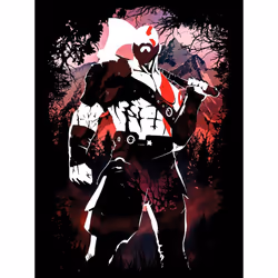 Grindstore Mens Kratos Silhouette T-Shirt - XXL, Black