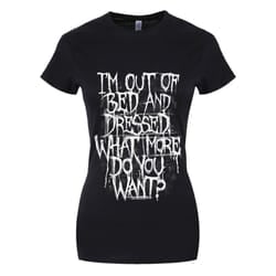 Grindstore Womens/Ladies Im Out Of Bed and Dressed T-Shirt - L, Black