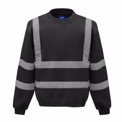Yoko Unisex Adult Hi-Vis Sweatshirt - XL, Black