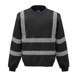Yoko Unisex Adult Hi-Vis Sweatshirt - XL, Black