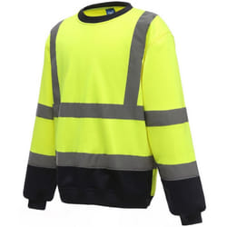 Yoko Unisex Adult Hi-Vis Sweatshirt - XL, Yellow/Navy