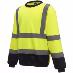 Yoko Unisex Adult Hi-Vis Sweatshirt - L, Yellow/Navy