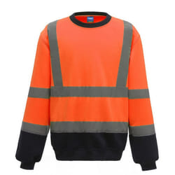 Yoko Unisex Adult Hi-Vis Sweatshirt - M, Orange/Navy