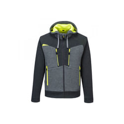 Portwest Mens Zipped Hoodie - M, Grey/Black/Yellow