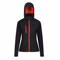 Regatta Womens/Ladies Venturer Hooded Soft Shell Jacket - 16 UK, Black/Classic Red