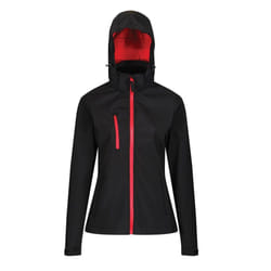 Regatta Womens/Ladies Venturer Hooded Soft Shell Jacket - 18 UK, Black/Classic Red