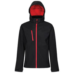 Regatta Mens Venturer Hooded Soft Shell Jacket - 2XL, Black/Classic Red