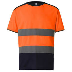 Yoko Mens Hi-Vis Two Tone T-Shirt - 3XL, Orange/Navy