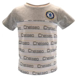 Chelsea FC Childrens/Kids Crest And Stripes T-Shirt