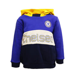 Chelsea FC Childrens/Kids Colour Block Hoodie - 3-4 Years, Blue/Grey/Yellow