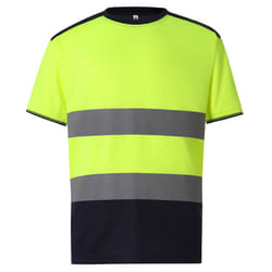 Yoko Mens Hi-Vis Two Tone T-Shirt - L, Yellow/Navy