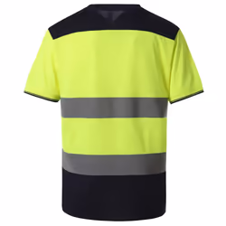 Yoko Mens Hi-Vis Two Tone T-Shirt - L, Yellow/Navy