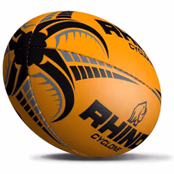 Rhino Cyclone Rugby Ball - 5, Fluorescent Orange