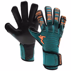 Precision Unisex Adult Elite 2.0 Contact Goalkeeper Gloves - 10, Teal/Fluorescent Orange/Black