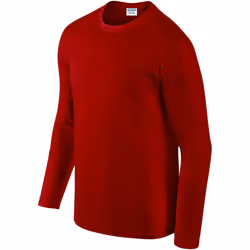 Gildan Mens Soft Style Long Sleeve T-Shirt (Pack Of 5) - 2XL, Red