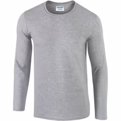 ) Gildan Mens Soft Style Long Sleeve T-Shirt (Pack Of 5) - 2XL, Sport Grey (RS