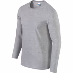 ) Gildan Mens Soft Style Long Sleeve T-Shirt (Pack Of 5) - 2XL, Sport Grey (RS