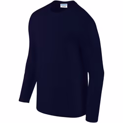 Gildan Mens Soft Style Long Sleeve T-Shirt (Pack Of 5) - L, Navy
