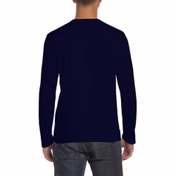 Gildan Mens Soft Style Long Sleeve T-Shirt (Pack Of 5) - S, Navy