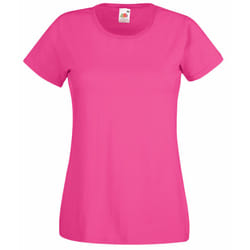 Fruit Of The Loom Ladies/Womens Lady-Fit Valueweight Short Sleeve T-Shirt (Pack Of 5) - S, Fuchsia