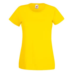 Fruit Of The Loom Ladies/Womens Lady-Fit Valueweight Short Sleeve T-Shirt (Pack Of 5) - XL, Yellow