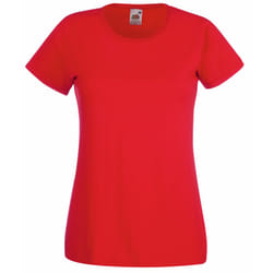 Fruit Of The Loom Ladies/Womens Lady-Fit Valueweight Short Sleeve T-Shirt (Pack Of 5) - XS, Red