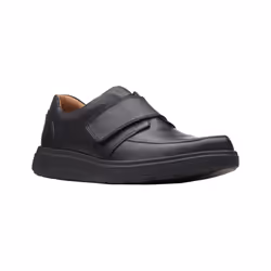 Clarks Mens Un Abode Strap Leather Shoes - 7 UK, Black