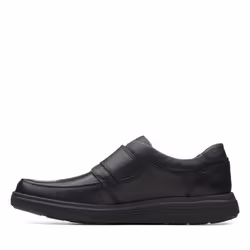 Clarks Mens Un Abode Strap Leather Shoes - 7 UK, Black