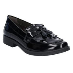 Geox Girls J Agata A Slip On Leather Shoe - 2.5 UK Child, Black