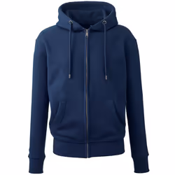 Anthem Mens Organic Full Zip Hoodie - S, Navy