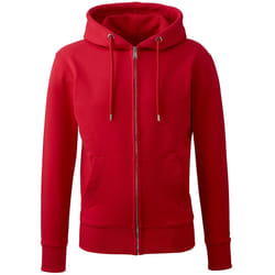 Anthem Mens Organic Full Zip Hoodie - S, Red