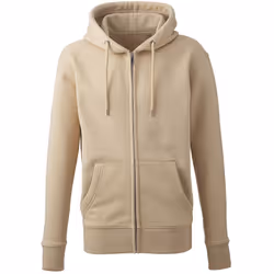 Anthem Mens Organic Full Zip Hoodie - S, Desert Sand